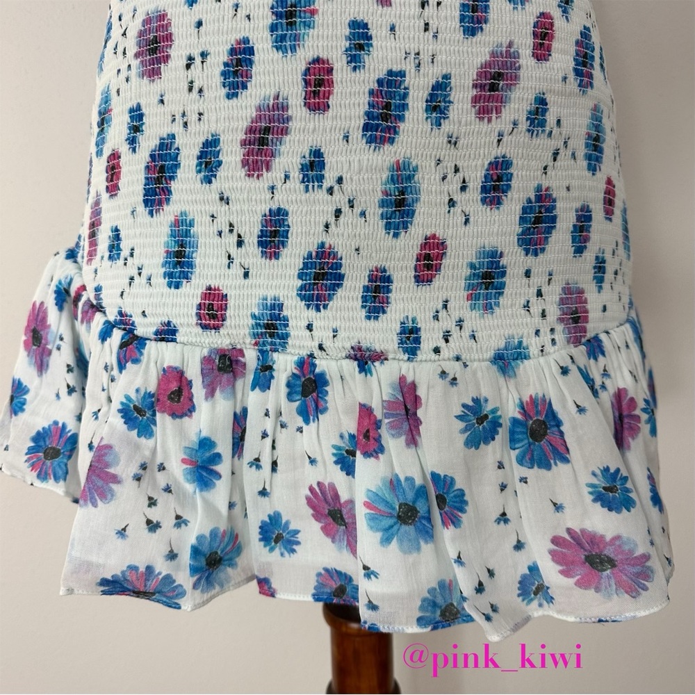 LoveShackFancy Kodie Smocked Ruffle Floral Mini Dress - Picture 8 of 17